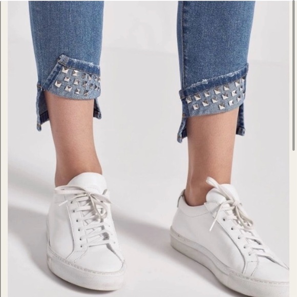 Current Elliott THE TURNT JEAN - Keeling Studded Jeans size 27 - Picture 3 of 11